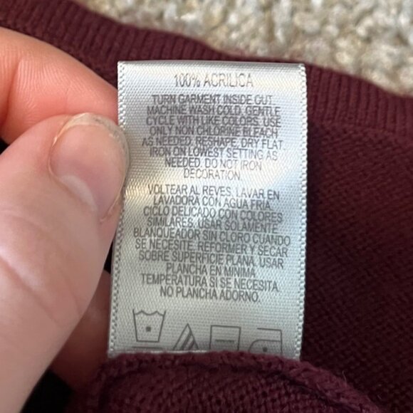 Metro 7 Womens Burgundy Sweater Top Size 18 / 20 Beaded Neckline Plus - Picture 9 of 9